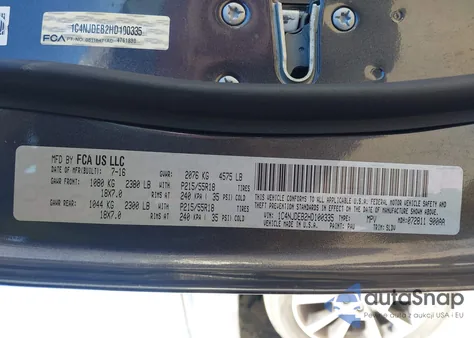 2017 Jeep Compass High Altitude 4X4 z USA, uszkodzony, nr VIN 1C4NJDEB2HD100335